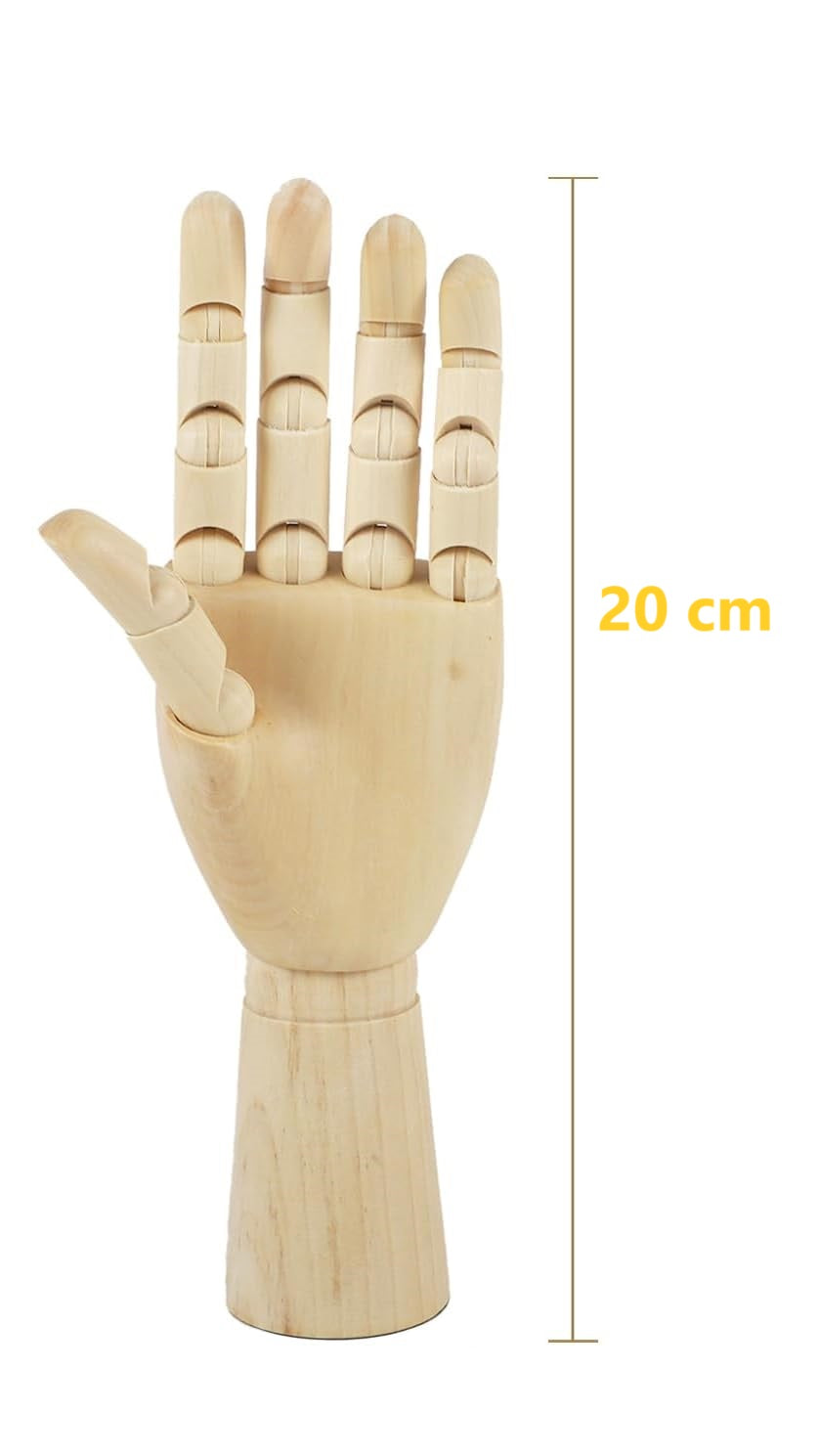 Mano derecha de Madera 20 cm para Dibujo de Anatomía Humana